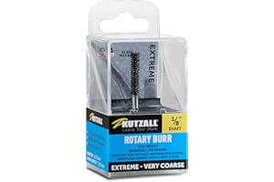 Kutzall Extreme Fresa a Cilindro, Albero da 1⁄8", Grana Molto Grossa - Accessorio Falegnameria per Attrezzi Dremel, Foredom, Milwaukee. Carburo di Tungsteno Abrasivo, (3.1mm) X (22.2mm), CX-18-EC