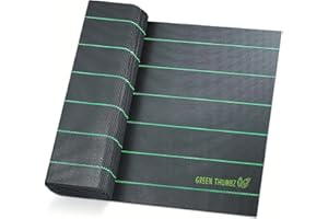 GREEN THUMBZ Toile de Paillage - 1m x 5m (100 g/m²) Géotextile Bache Anti Mauvaise Herbe pour Jardin et Potager - Toiles de Paillage pour Aménagement Paysager, Couvre-Sol & Parterres de Fleurs