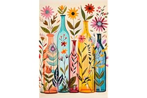 EOBROMD 5D Diamond Painting Kit Vaso, Fiore Pittura Diamante FAI DA TE, Diamond Painting Adulti, Strass Ricamo a Punto Croce Painting per Decorazione Casa 30x40 cm