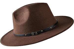besbomig Sombrero Fedora Sombreros de Sombrerera de Jazz para Hombres Mujer - Sombrero de ala Ancha Fieltro de Lana