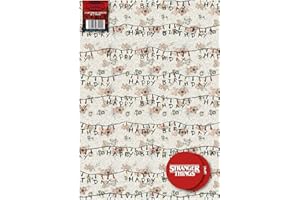 DANILO PROMOTIONS LTD Stranger Things Wrapping Paper, The Upside Down Gift Wrapping, 2 Sheets 2 Tags Stranger Things