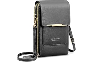 AIFILLE Petit Sac Bandouliere Telephone Portable Femme Fille Portefeuille Sac À Bandoulière en Cuir PU Porte Carte Porte Monnaie Mini Étui Pochette Sacoche pour Femmes Filles