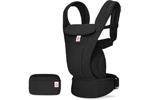 Portabebés Ergobaby Omni Deluxe todo en uno para recién nacidos desde el nacimiento hasta los 20 kg, ergonómico portabebés de malla de 4 posiciones portabebés de espalda, Onyx Black
