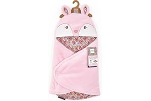 DOUDOU ET COMPAGNIE - Nid d'Ange Douillet BOH'AIME FAON - Couverture Matière Peluche Rose et Fleuri - Pour Siège Auto, Cosi, Poussette - Bébé 0 à 6 Mois - 69 cm - Cadeau De Naissance - DC4031