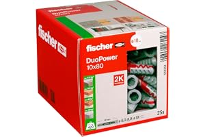 fischer 538252 Universal Pluggar, 10 x 80 mm | Kraftfull 2-komponents nylonfixering med intelligent expansion, viknings- och knutningsteknik för säker montering
