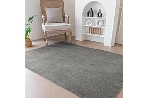 Evitany Washable Carpet With Short Pile Play Mat Non-Slip Soft Area Rug Cool Rugs for Bedroom Room Kitchen(Dark Grey,80x150 cm)
