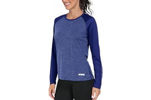 AjezMax Camiseta de Manga Larga para Mujer, Protección Solar UPF 50+ UV Camisa, Top de Gimnasia, Long-Sleeve Shirt, Secado rápido