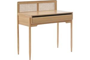 BAÏTA - Escritorio Infantil Pablo Efecto Roble y cannado ratán