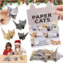 Kit Origami Gatti 3D – 50 Fogli Fai Da Te Per Bambini E Adulti, Decorazioni Da Scrivania