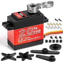 Miuzei Servo Digital Moteur servo en métal cuivre boîte de vitesses pour Arduino 1/8 1/10 1/12 voiture voiture bateau avion robot bras 15 kg 5 V standard servo micro modélisme avec corne Miuzei Servo Digital Moteur servo en métal cuivre boîte de vitesses pour Arduino 1/8 1/10 1/12 voiture voiture bateau avion robot bras 15 kg 5 V standard servo micro modélisme avec corne