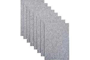 Jtnohx Feutrine Loisir Creatif, Tissu de Feutre 2 mm D'épaisseur, 8 Pièces 20x30cm Feuilles de Feutre Rigide, Feutrine de Couleur pour L'artisanat(Gris)