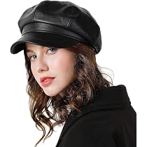 Berretto Newsboy In Misto Lana Per Donna - Nero, Taglia Unica Regolabile 56-58 Cm, Visiera, Casual