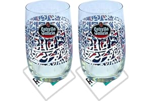 ROXLEYLTD Roxley Estrella Galicia Lot de 2 verres à bière nucléée demi-pinte