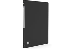 OXFORD Classeur Memphis A4 Dos 20mm 4 Anneaux Ronds Couverture Polypro Noir
