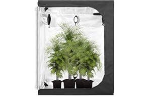 GREENARCHITECTURE GA Growzelt C-Serie 120x60x150 cm (4X2) anzuchtzelt Zelt Reflektierendes Mylar-Hydrokultur-Gewächshauszelt wasserdichter Bodenwanne für Zimmerpflanzenanbau Schwarz