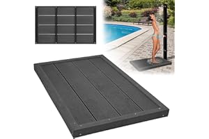 NAIZY Bodenelement 105 * 63 * 5,5 cm WPC Outdoor Bodenplatte Für Solardusche Garten Gartendusche, Bodenplatten Anti Rutsch Holzoptik UV-Schutz Duschboden, Anthrazit
