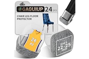 GAGUIUP Protectores de suelo para patas de silla, 24 tapas cuadradas de silicona de 0.75 pulgadas, protector de pies de muebles, fundas para patas de mesa de movimiento libre, tapas de patas de taburete para
