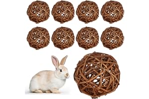 ZYEKIU 9 Stück Kaubälle, Kaninchen Spielzeug Natürlich, Kauen Kleintierspielzeug, Kaninchen Zubehör Interessant, für Kaninchen, Meerschweinchen, Chinchillas, Hamster, Mäuse, Papageien (5cm)