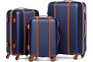 FERGÉ Milano 3-częściowy zestaw walizek z twardą obudową, walizka podróżna na kółkach (bagaż podręczny, L, XL) 3-częściowy zestaw walizek na kółkach, 4 kółka, łatwe w podróży, zamek szyfrowy ABS,