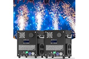 FODEXAZY 700W Pyrotechnikmaschinen, Cold Spark Feuerwerksmaschine LCD Display d-mx512 BüHneneffekt Effekt Machine mit Fernbedienung für Bar Party Halloween Weihnachten Hochzeit Konzert, 2 Stück