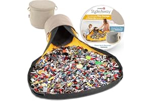 Creative QT - SlideAway Toy Storage Organizer & Play Mat for Kids - Organizer Storage Bin for Toys - Kids Toy Box for Boys & Girls - Playroom Storage - Toy Holders for Kids Rooms - Beige