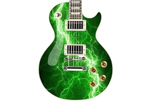 DESIGNDIVIL Guitar/Bass Skin Axe Wrap Re Skin Vinyl Decal Sticker Green Lightning Bolt GS124