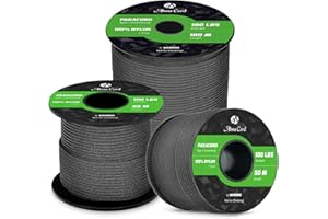 Abma Cord Paracord 2mm 100% Nylon Corda 30m Tipo I Corda da Paracadute a 1 Filo - Max. 45 kg - Nero