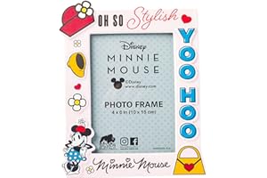 Silver Buffalo Disney Vintage Minnie Mouse Yoo Hoo Oh So Stylish Photo Picture Frame, Pink, 10,2 x 15,2 cm