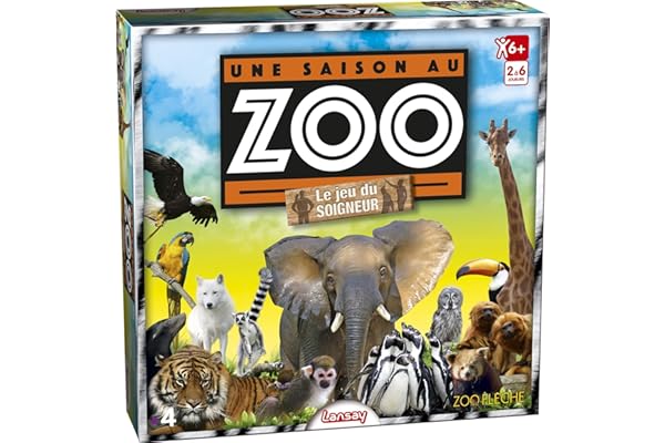Lansay – Une Saison AU Zoo – Jeu de Société Enfants 6 Ans – Jeu Éducatif Animaux avec 1000 Questions – Quiz Soigneur – Plateau et Cartes Inclus – Jusqu’à 6 Joueurs – Idée Cadeau