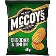 McCoy's CHEDDAR & ONION Grab Bag Crisps 45g (Multipack BOX of 36) - Fully loaded with flavour, iconic ridged crisp, unmistakable crunch