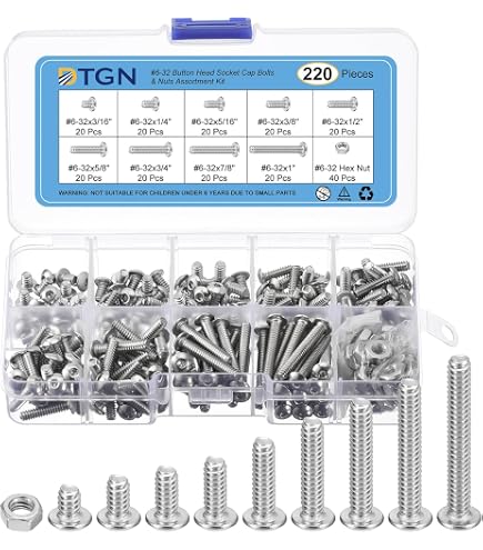 100 Viti Testa Cilindrica Con Esagono Incassato 6-32 X 1/4″ – Acciaio Inox 18-8 – Brikksen - Foto 5
