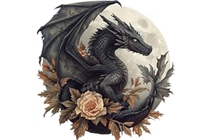 LAOGRAPHICS x4 Black Dragon Vinyl Stickers Cover Marks Non Transparent Waterproof Decals 1@ 20cm Tall Ideal for Toilets or car. 3@ 7cm Tall Ideal for Phone case, Cups & Wine Glass (Dragon Black)