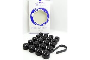 Partsdealers® - Copridadi ruota per Audi A1 A3 A4 A5 A6 A7 A8 TT Q3 Q5 Q7 17 mm x 20 (nero lucido, in confezione regalo)