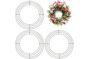 YAAVAAW Confezione da 3 anelli grandi per ghirlanda di Natale, 25,4 cm, in filo metallico, per ghirlande natalizie, per il Ringraziamento, Halloween, matrimoni, Natale, ghirlande per la creazione di ghirlande