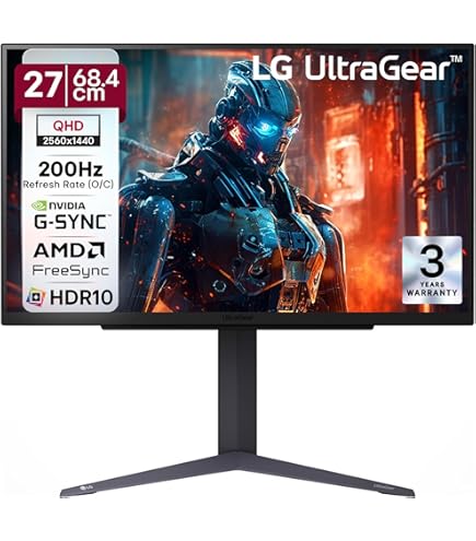 LG Ultragear QHD Nano IPS (27 inches / 68.5 cm) 165 Hz, 180 Hz 1ms