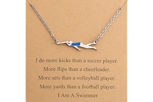FEELMEM Collar de natación para amantes de la natación, regalo inspirador del equipo de natación, collar de entrenador de natación, regalo para niña