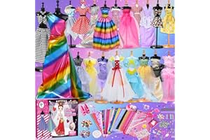 Tacobear 500+Pcs Fashion Design Kit Création de Mode Couture Enfants Filles avec Mannequin Couture Kits de Loisirs Créatifs Activites Manuelles pour Enfants Cadeau Fille 6 7 8 9 10 11 12+ Ans