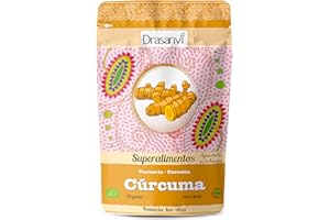 DRASANVI SUPERALIMENTO CÚRCUMA CERTIFICADO BIO - Colorante natural - Importantes propiedades antiinflamatorias - VEGANO - SIN GLUTEN - 150g