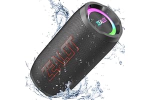 ZEALOT Altoparlante Bluetooth 60W con luce,scatola musicale portatile con scheda USB/Micro SD/AUX, Bluetooth 5.3, IPX6 impermeabile, Dual Pairing, Loud Stereo Sound per telefono,