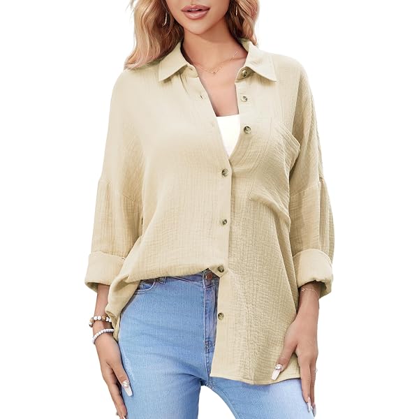 Linen Shirt For Women Long Sleeve V Neck Plus Size Button Down T Shirts Summer Casual Oversized Loose Cotton Tops Navy