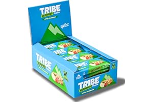 TRIBE x Wildfarmed Oat Flapjack Bar - Apple & Raspberry - Delicous Taste, Slow Release Energy - Natural Ingredients, Vegan, Sustainable Oats, High In Fibre - Energy Snack Cereal Bar (50g x 16 Bars)