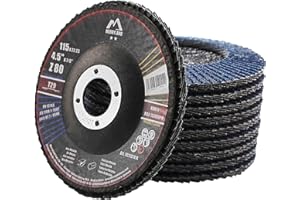 Merryland Dischi Lamellari 115 Ferro Metallo per Smerigliatrice Angolare, 115mm Grana 80 T29 Disco Lamellare 10 Pezzi, Corindone Zirconio Blu Acciaio INOX Dischi Abrasivi, Craft-Line FC1107414-10