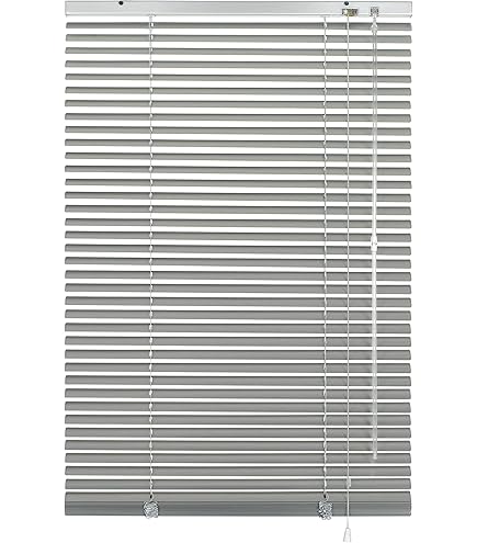 GARDINIA Aluminium jaloezie, privacybescherming en zonwering, wand- en plafondmontage, inclusief alle montage-onderdelen, aluminium jaloezieën, leisteen, 60 x 175 cm (BxH