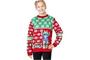 Disney Stitch Maglione Natalizio, Felpa Ragazza di Natale - Idea Regalo Bambini
