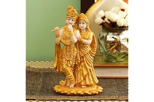 TIED RIBBONS Radha Krishna Statue | Resin, 7.5 Inch | Hindu God Statue for Home Decor, Pooja, Mandir, Temple, Desk, Indian Gifts | Radha Krishna Idol