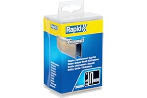 Rapid Tackerklammern Typ 606, 25mm Klammern, 3.600 Stk. Kunststoffbox, Schmalrückenklammern für Holz mit geharzte Oberfläche