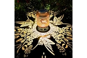 VEEKAY Lanterne Solaire Exterieur, LED Lampe Solaires de Jardin,IP65 Étanches Lanternes d'extérieur LED Suspendues,Lampe Solaire Exterieur Jardin en Métal pour Patio Terrasse Cour Table (Colibri)