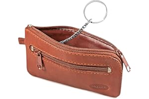 JAHN-LEDERWAREN Großes Schlüsseletui, Schlüsselmäppchen, Echt-Leder, für Damen und Herrn, Braun, Branco 018