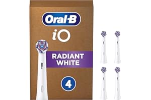 Oral-B iO Radiant White Recambios para Cepillo de Dientes Eléctrico, Blanco, 4 Unidad (Paquete de 1)