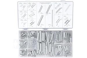 XIAOMOYU Sprężyna kompresyjna, sprężyny przedłużające, asortyment sprężyn stalowych z metalu ciągnącego, sprężyny napinające, szpilki sprężynowe z pudełkiem do przechowywania - 200 szt